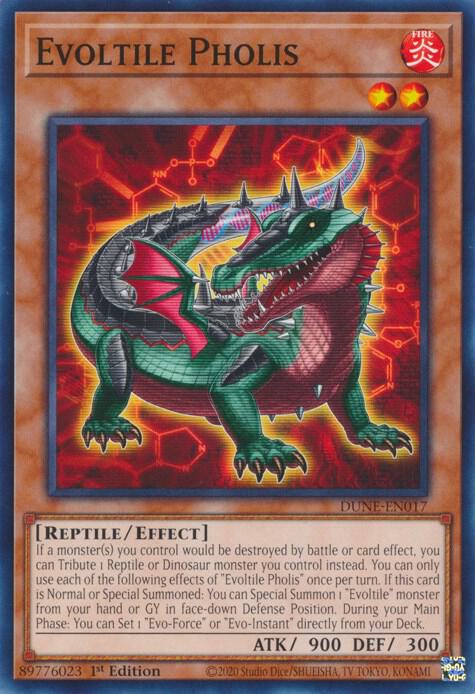 Evoltile Pholis DUNE-EN017 card from Duelist Nexus