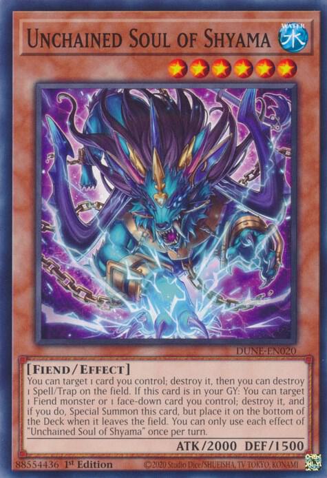 Unchained Soul of Shyama DUNE-EN020 card from Duelist Nexus