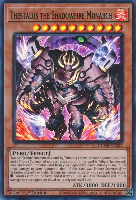 Thestalos the Shadowfire Monarch DUNE-EN023 card from Duelist Nexus