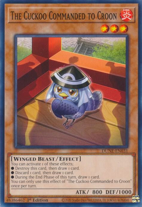 The Cuckoo Commanded to Croon DUNE-EN031 card from Duelist Nexus