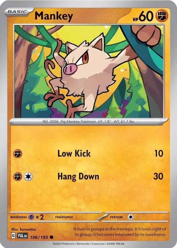 Mankey (Cosmos Holo) 106/193 card from Miscellaneous Cards & Products