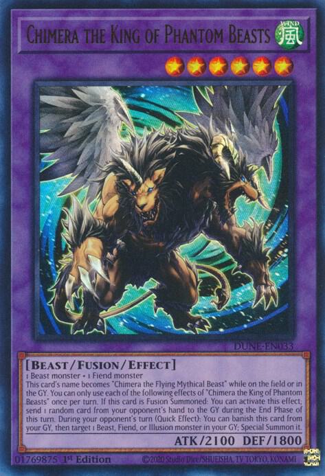 Chimera the King of Phantom Beasts DUNE-EN033 card from Duelist Nexus