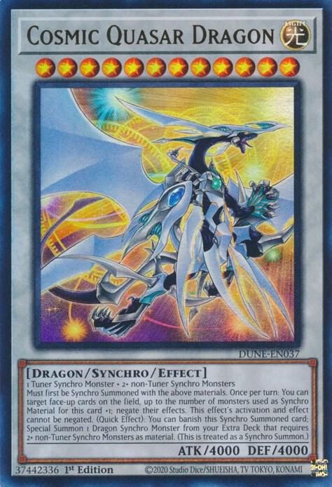 Cosmic Quasar Dragon DUNE-EN037 card from Duelist Nexus