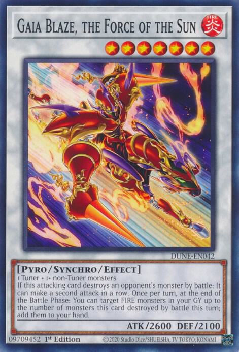 Gaia Blaze, the Force of the Sun DUNE-EN042 card from Duelist Nexus