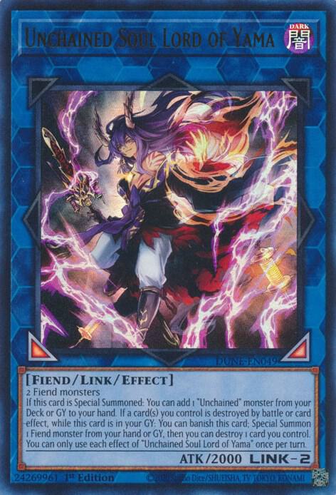 Unchained Soul Lord of Yama DUNE-EN049 card from Duelist Nexus