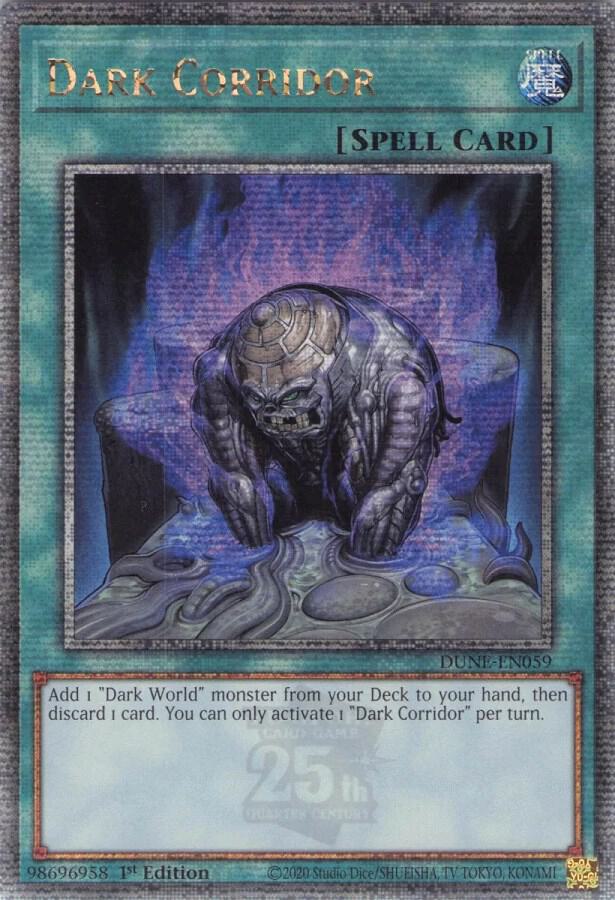 Dark Corridor (Quarter Century Secret Rare) DUNE-EN059 card from Duelist Nexus