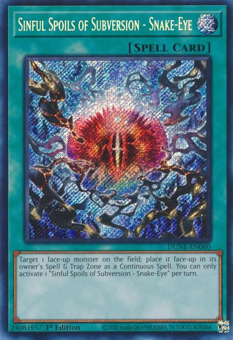 Sinful Spoils of Subversion - Snake-Eye DUNE-EN060 card from Duelist Nexus