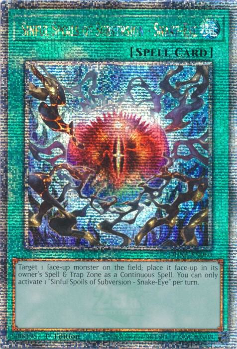 Sinful Spoils of Subversion - Snake-Eye (Quarter Century Secret Rare) DUNE-EN060 card from Duelist Nexus