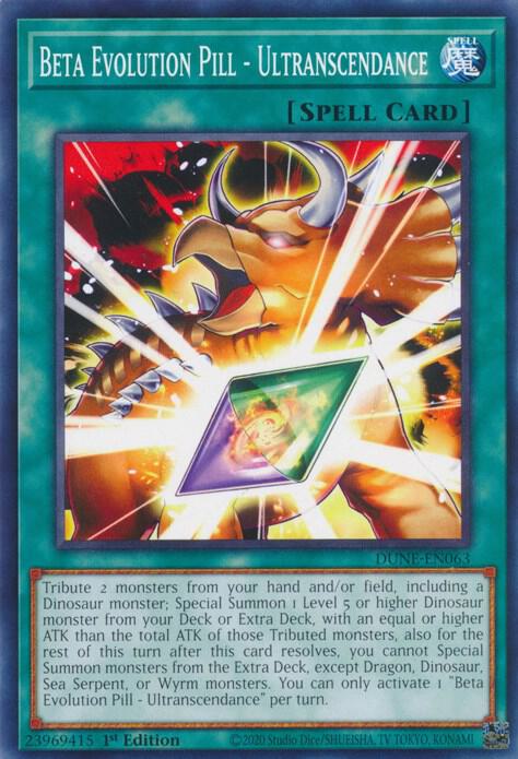 Beta Evolution Pill - Ultranscendance DUNE-EN063 card from Duelist Nexus