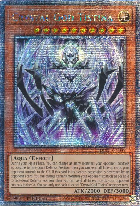 Crystal God Tistina (Quarter Century Secret Rare) DUNE-EN089 card from Duelist Nexus