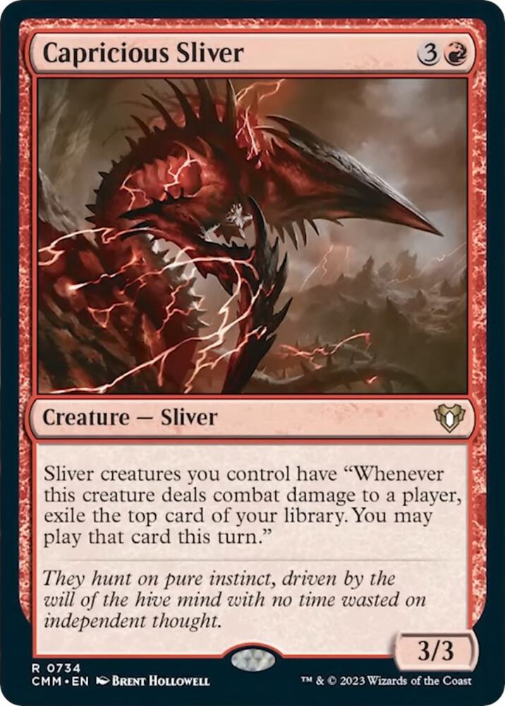 Capricious Sliver 734 card from Commander Masters