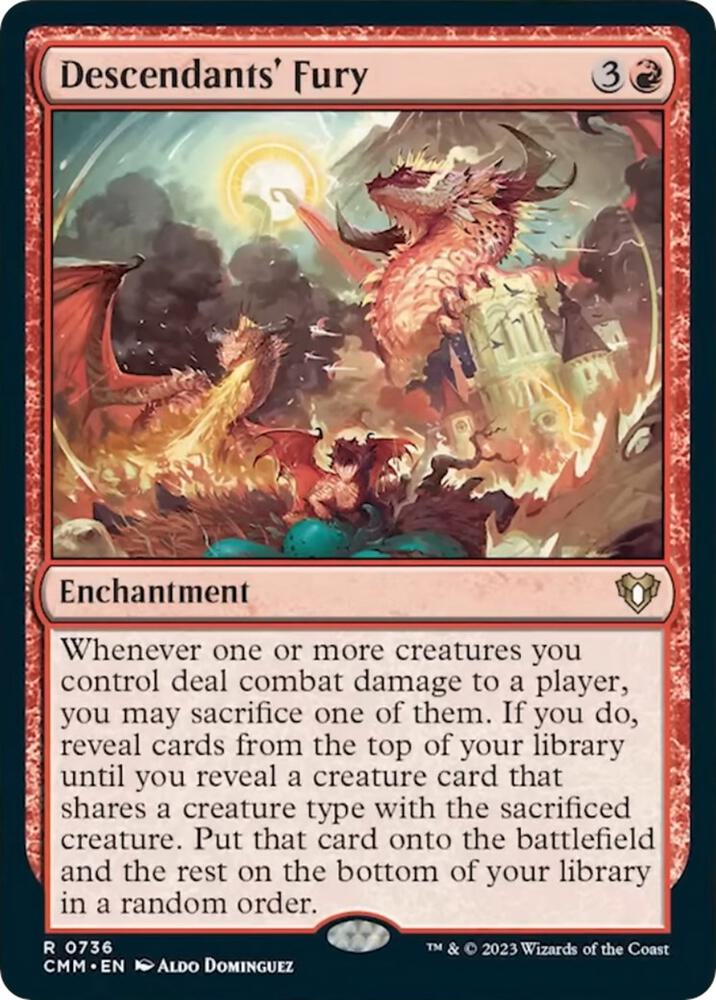 Descendants' Fury 736 card from Commander Masters