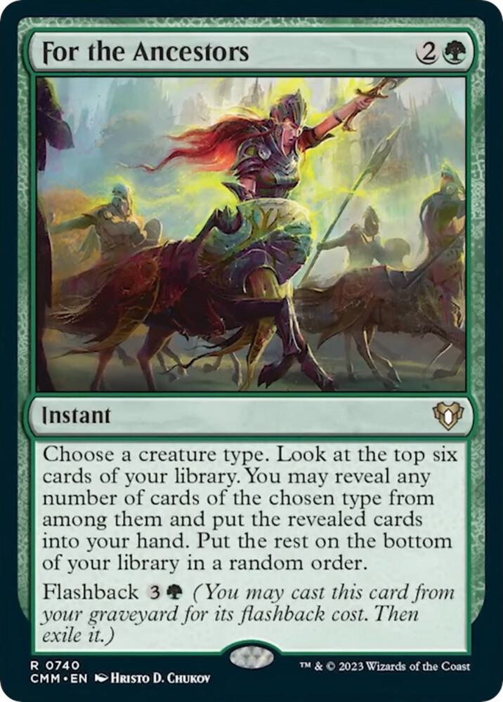 For the Ancestors 740 card from Commander Masters