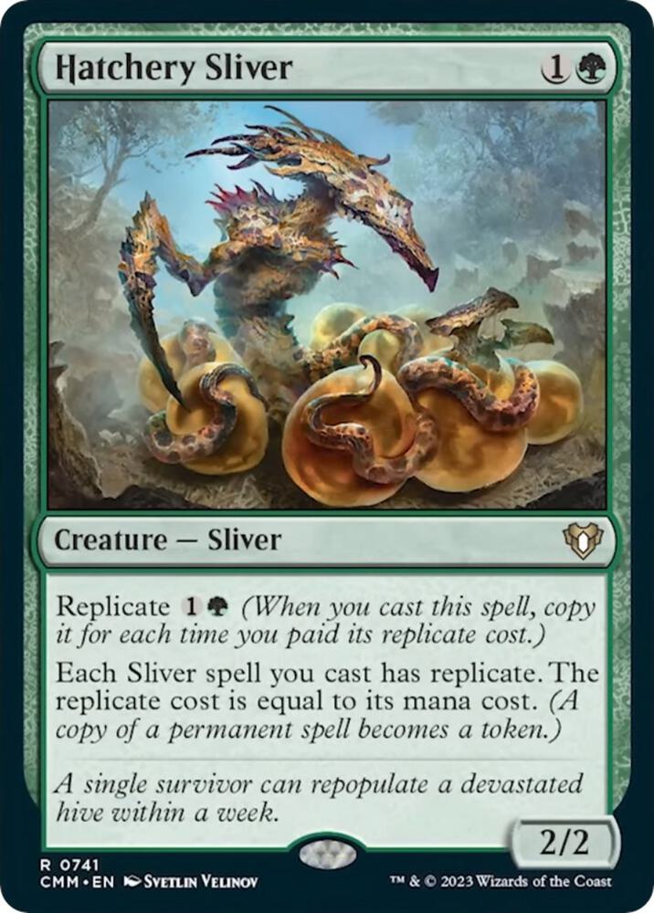 Hatchery Sliver 741 card from Commander Masters