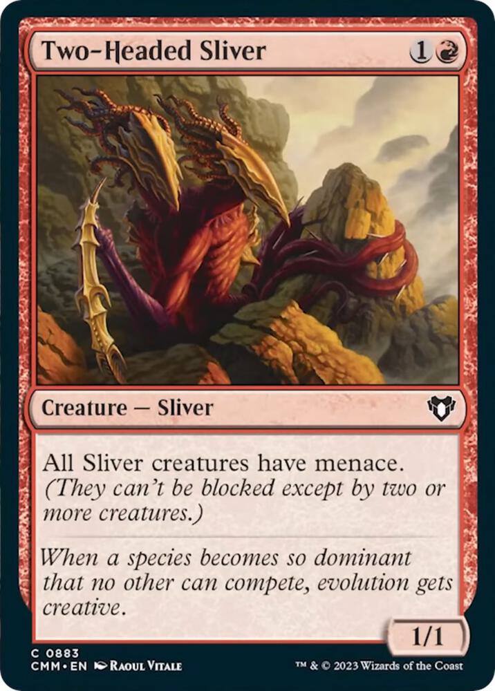 Two-Headed Sliver 883 card from Commander Masters