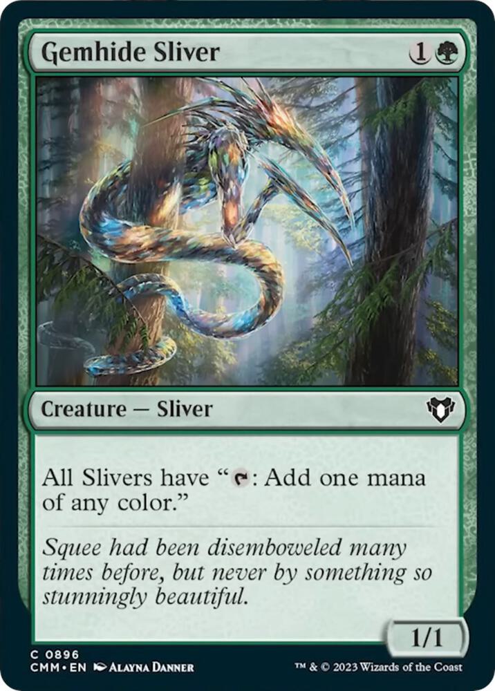 Gemhide Sliver 896 card from Commander Masters