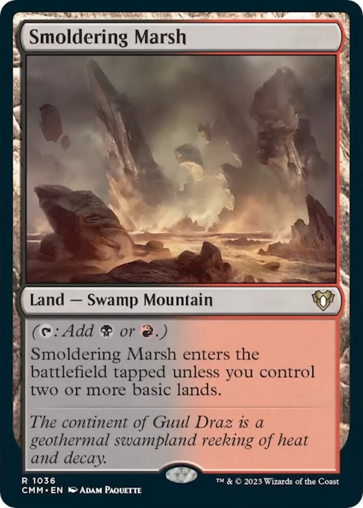 Smoldering Marsh 1036 card from Commander Masters