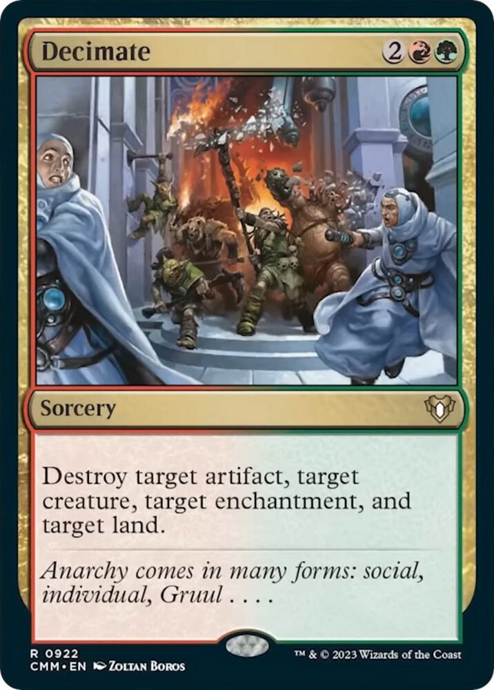 Decimate 922 card from Commander Masters