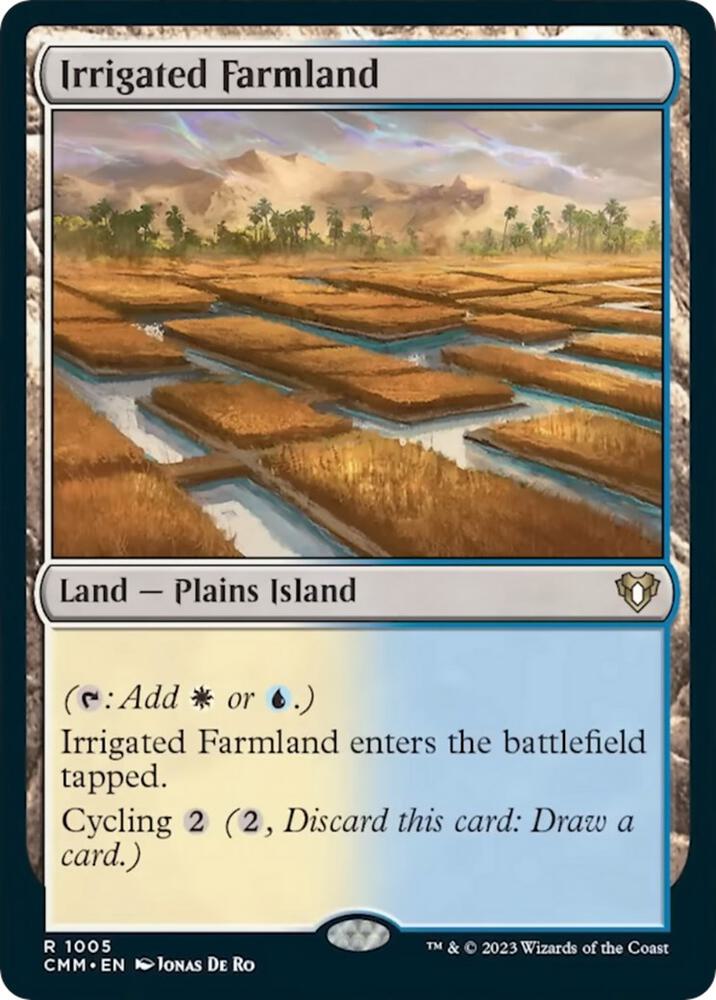 Irrigated Farmland 1005 card from Commander Masters
