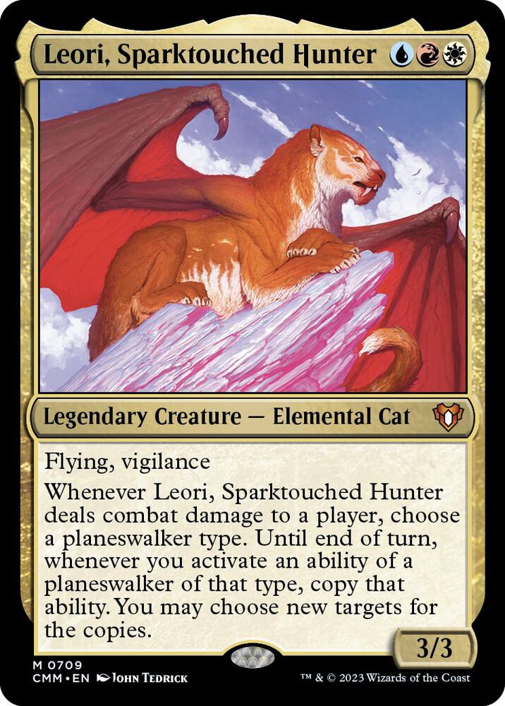 Leori, Sparktouched Hunter 709 card from Commander Masters