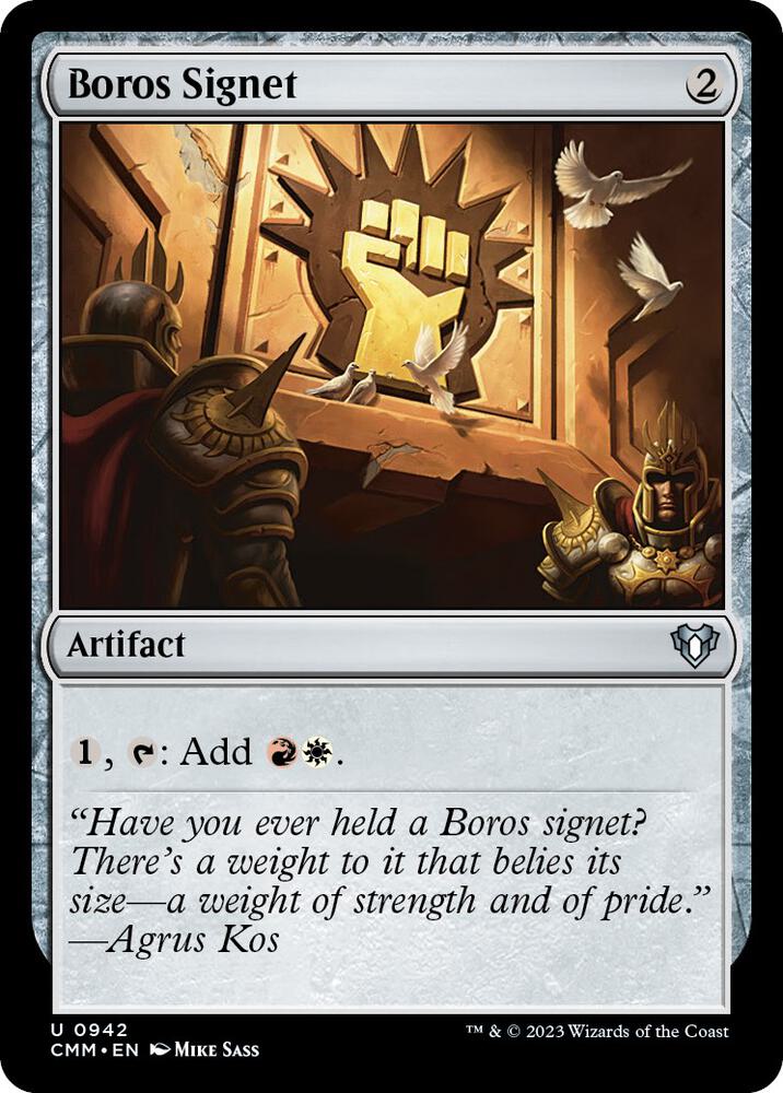 Boros Signet 942 card from Commander Masters