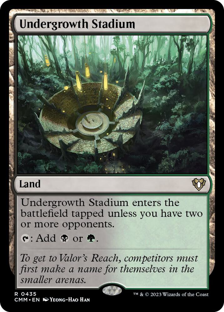 Undergrowth Stadium 435 card from Commander Masters
