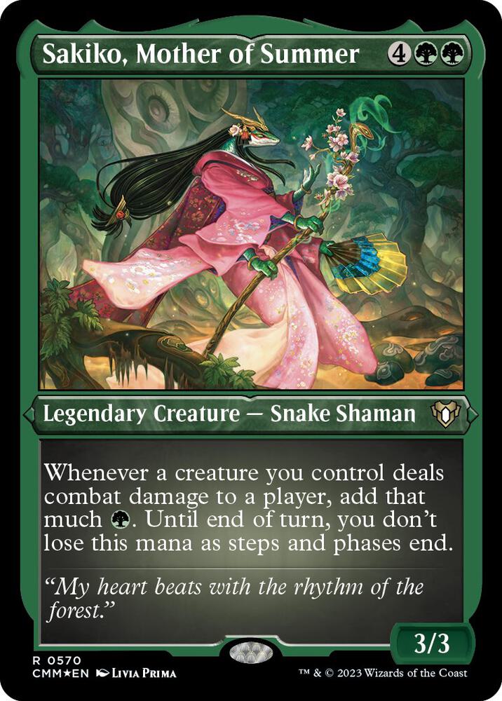 Sakiko, Mother of Summer (Foil Etched) 570 card from Commander Masters