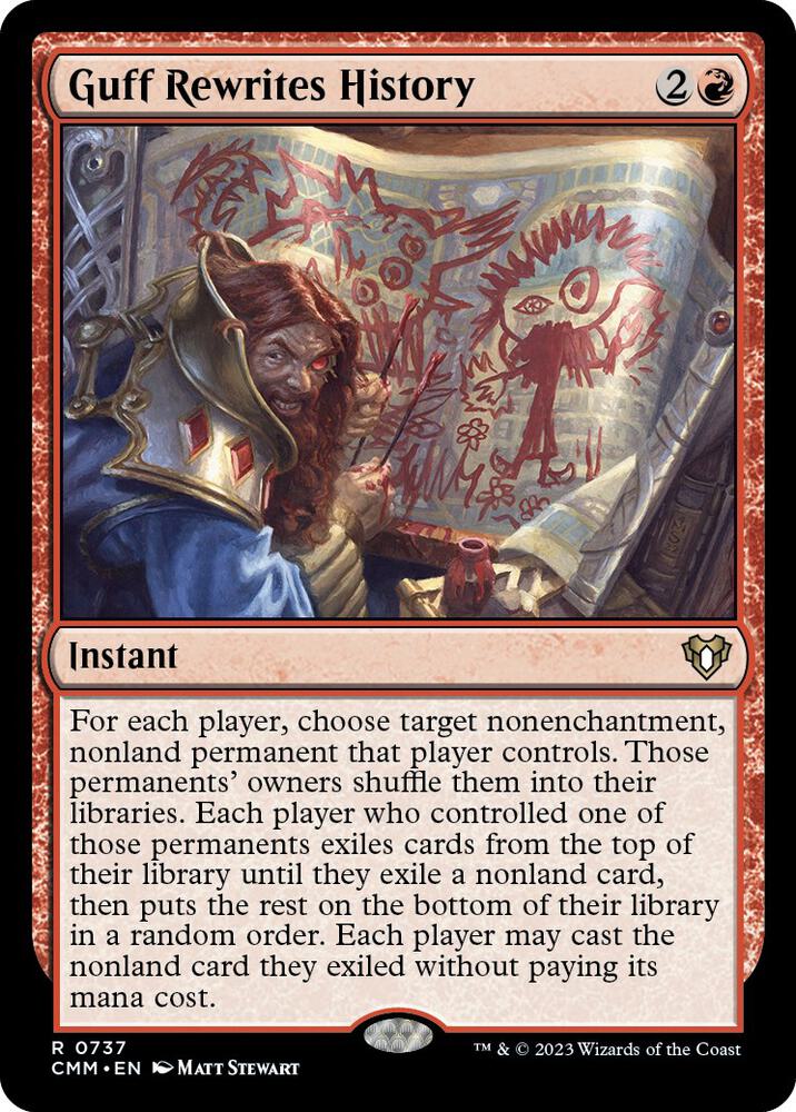 Guff Rewrites History 737 card from Commander Masters
