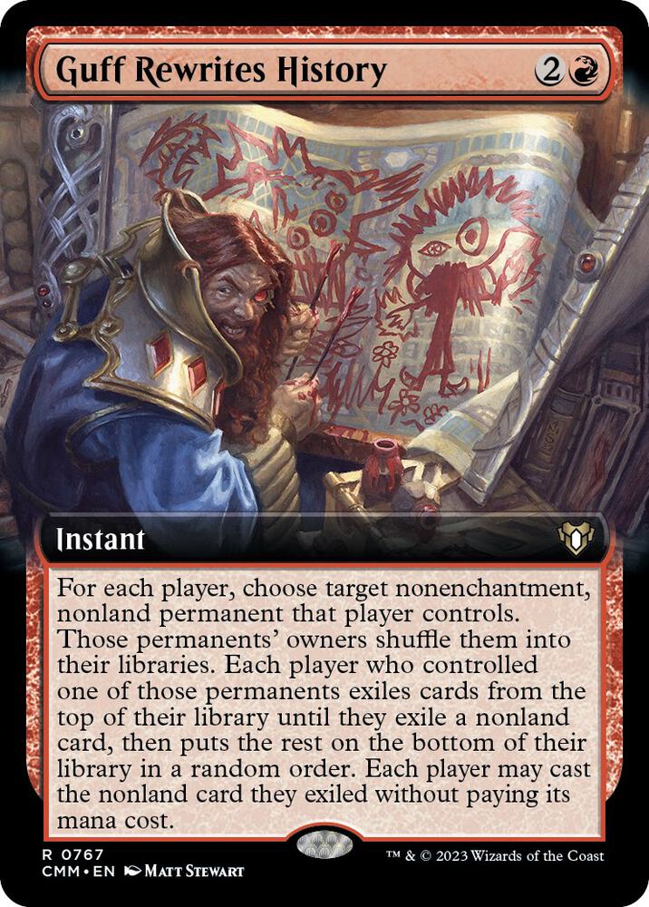 Guff Rewrites History (Extended Art) 767 card from Commander Masters