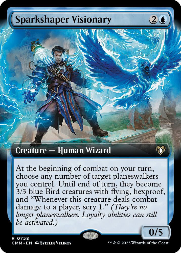 Sparkshaper Visionary (Extended Art) 758 card from Commander Masters