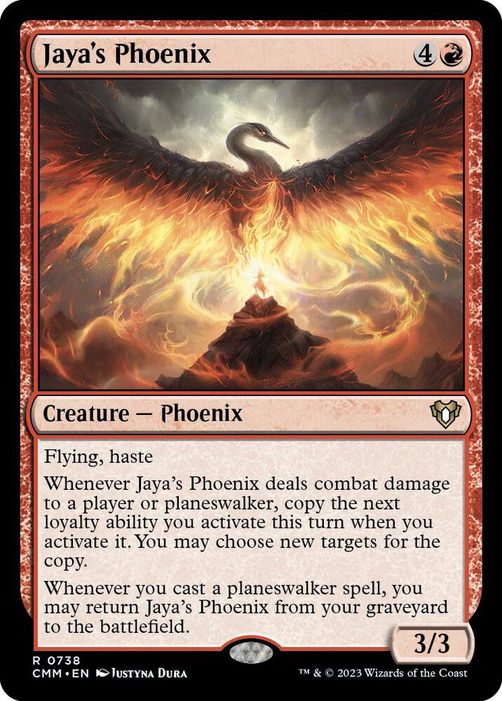 Jaya's Phoenix 738 card from Commander Masters