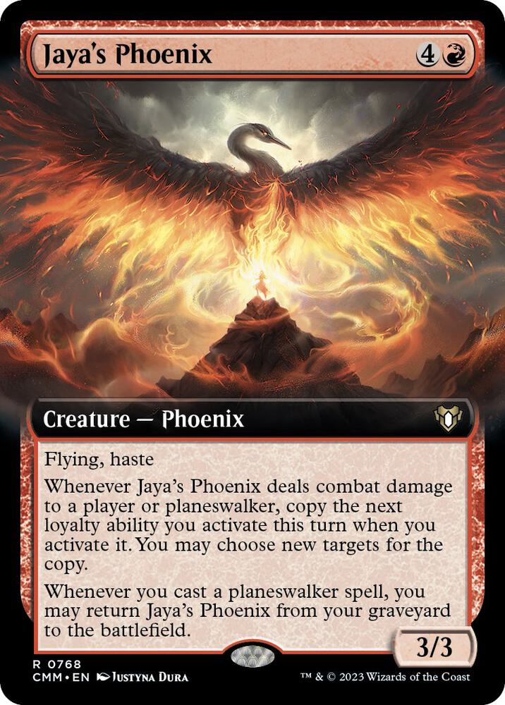 Jaya's Phoenix (Extended Art) 768 card from Commander Masters