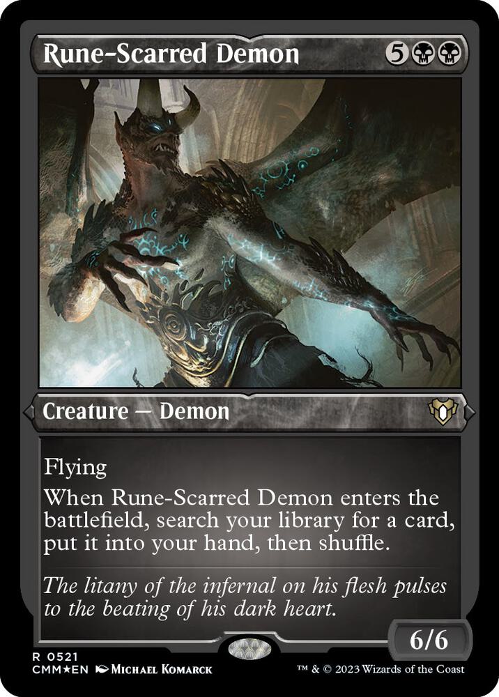 Rune-Scarred Demon (Foil Etched) 521 card from Commander Masters