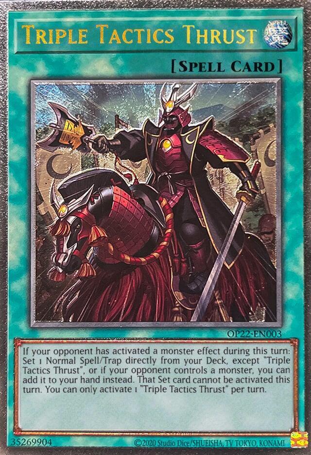 Triple Tactics Thrust (UTR) OP22-EN003 card from OTS Tournament Pack 22