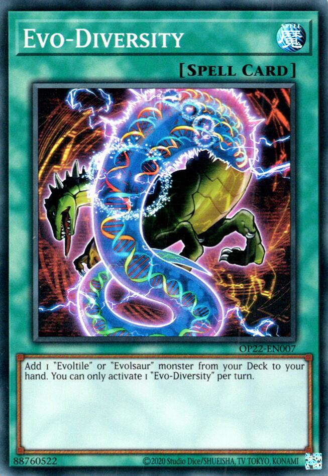Evo-Diversity OP22-EN007 card from OTS Tournament Pack 22