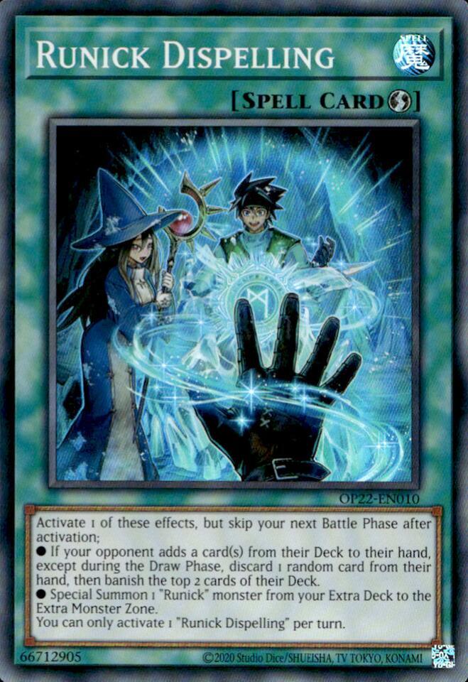 Runick Dispelling OP22-EN010 card from OTS Tournament Pack 22