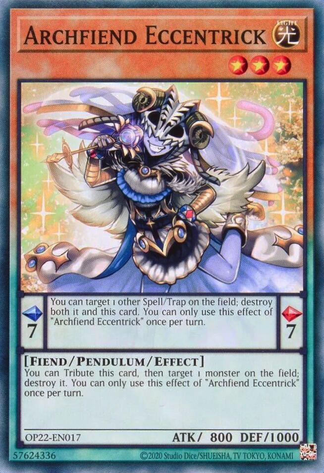 Archfiend Eccentrick OP22-EN017 card from OTS Tournament Pack 22