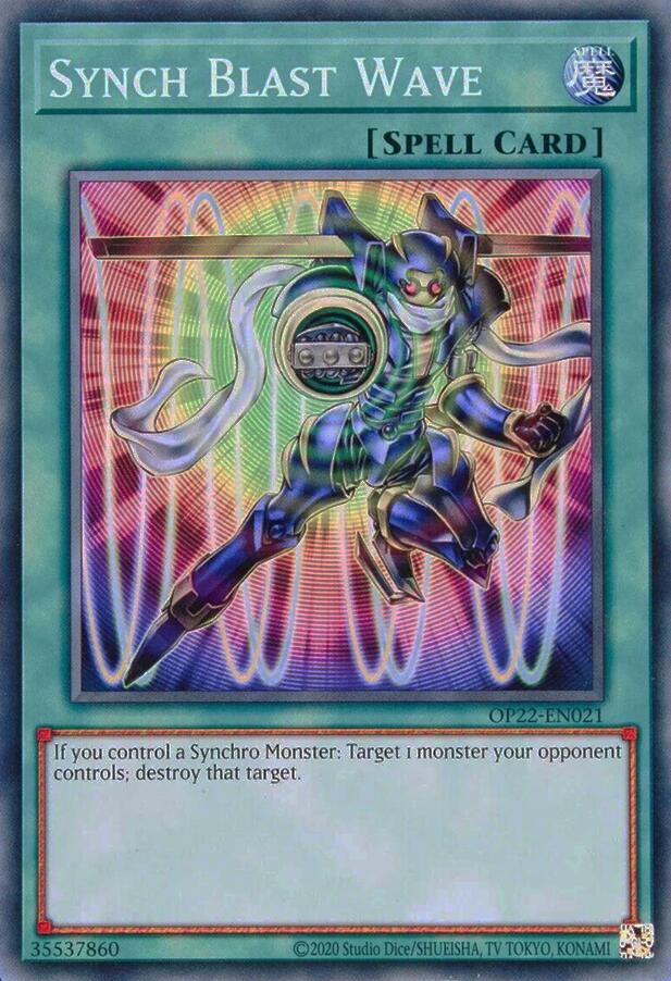 Synch Blast Wave OP22-EN021 card from OTS Tournament Pack 22