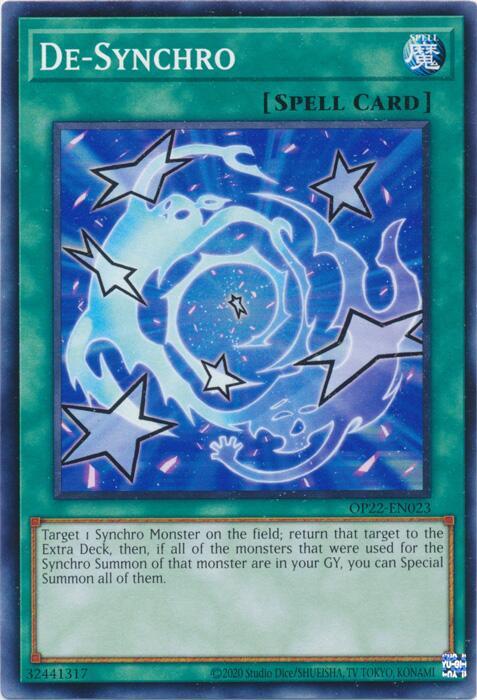De-Synchro OP22-EN023 card from OTS Tournament Pack 22