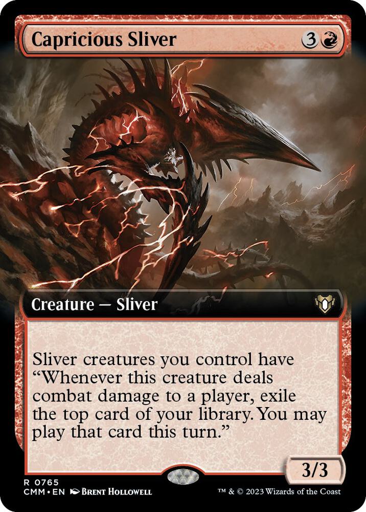 Capricious Sliver (Extended Art) 765 card from Commander Masters