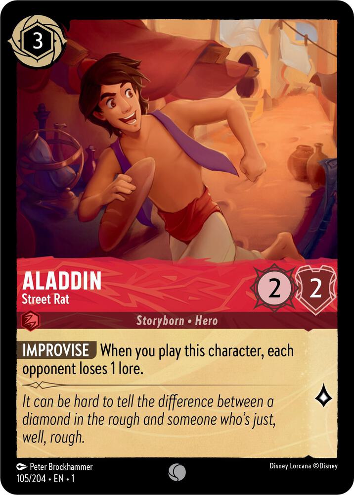 Aladdin - Street Rat 105/204 card from The First Chapter
