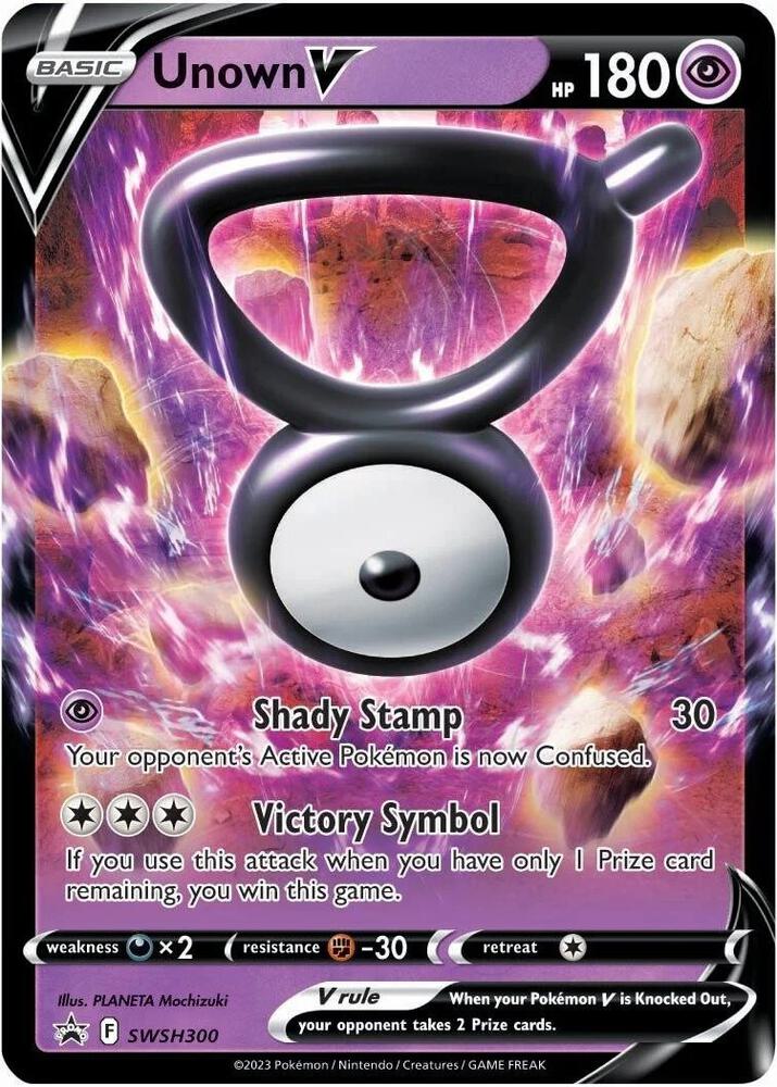 Unown V SWSH300 card from SWSH: Sword & Shield Promo Cards