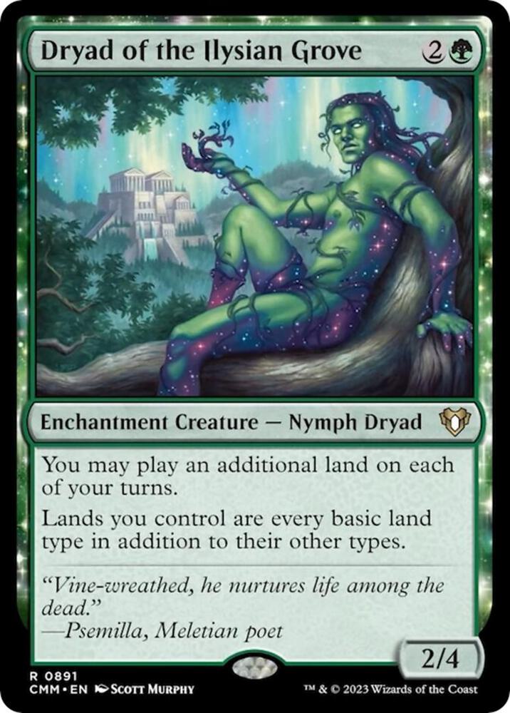 Dryad of the Ilysian Grove 891 card from Commander Masters
