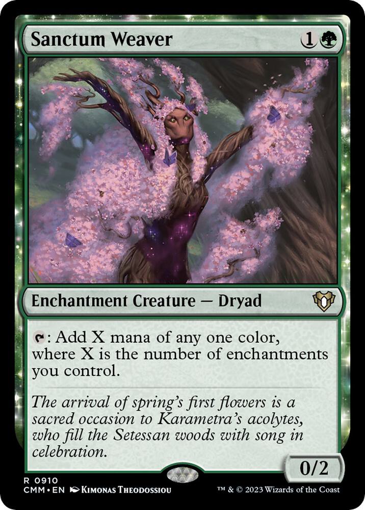 Sanctum Weaver 910 card from Commander Masters