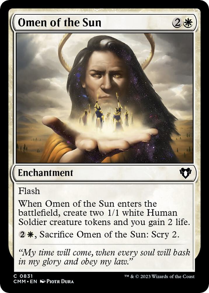 Omen of the Sun 831 card from Commander Masters