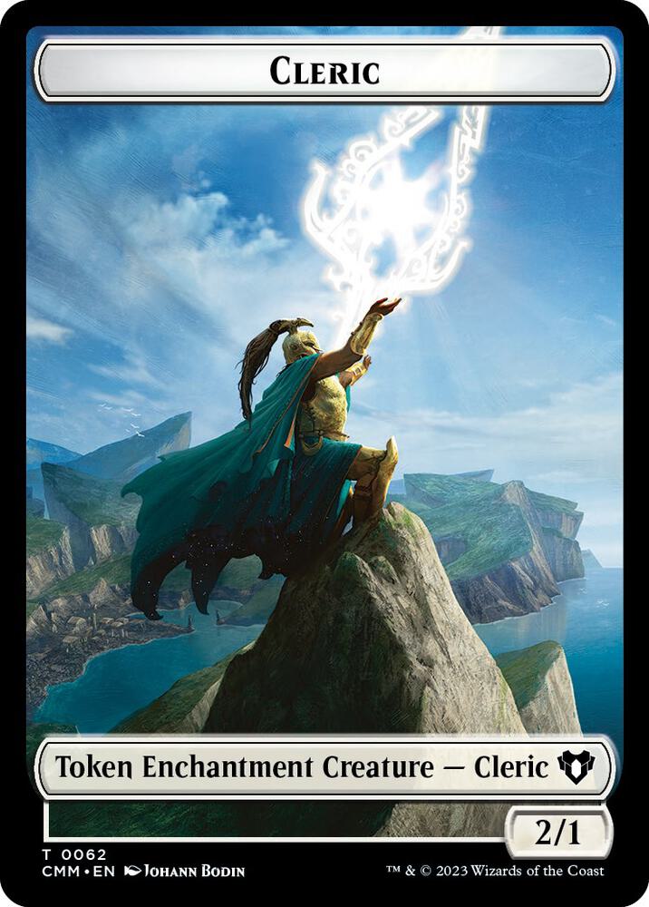 Cleric // Cat Beast Double-Sided Token 62 // 61 card from Commander Masters