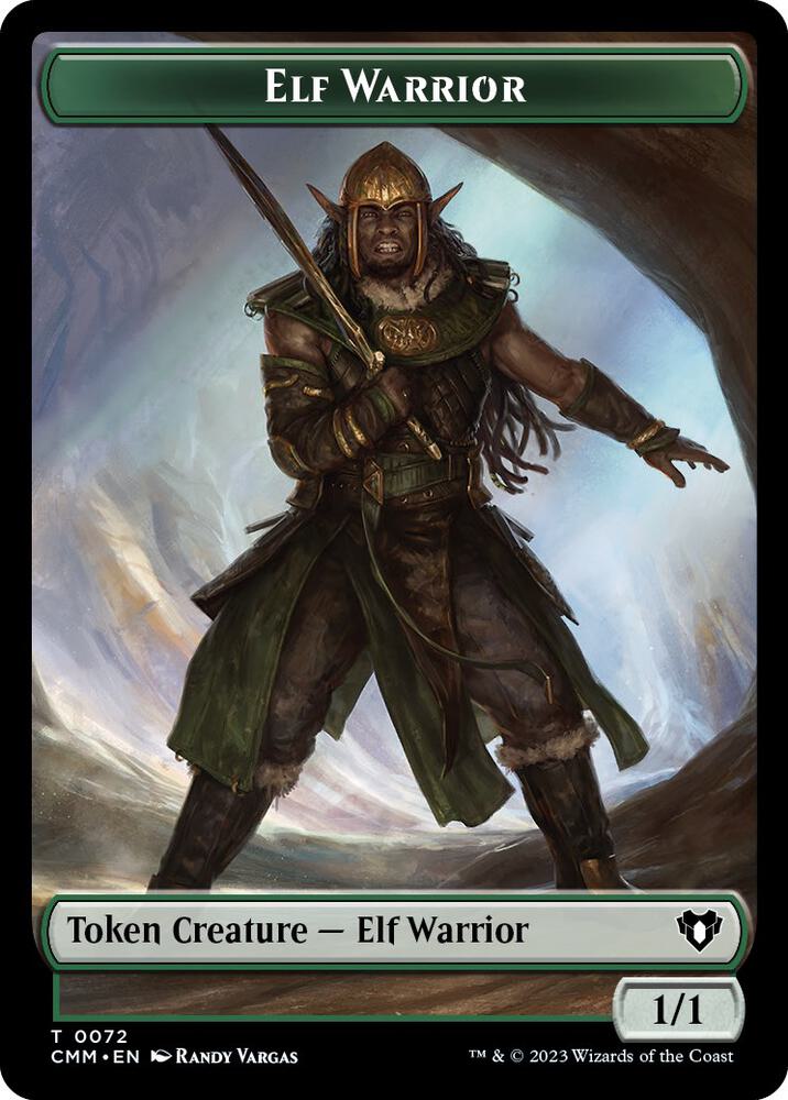 Elf Warrior // Cleric Double-Sided Token 72 // 62 card from Commander Masters