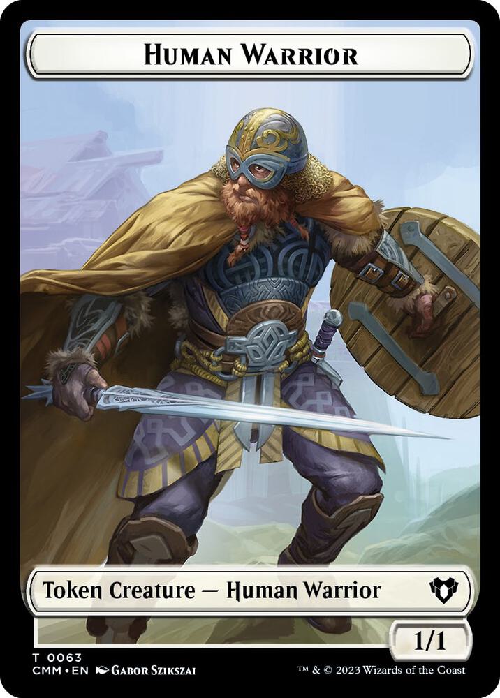 Human Warrior // Zombie Army Double-Sided Token 63 // 69 card from Commander Masters