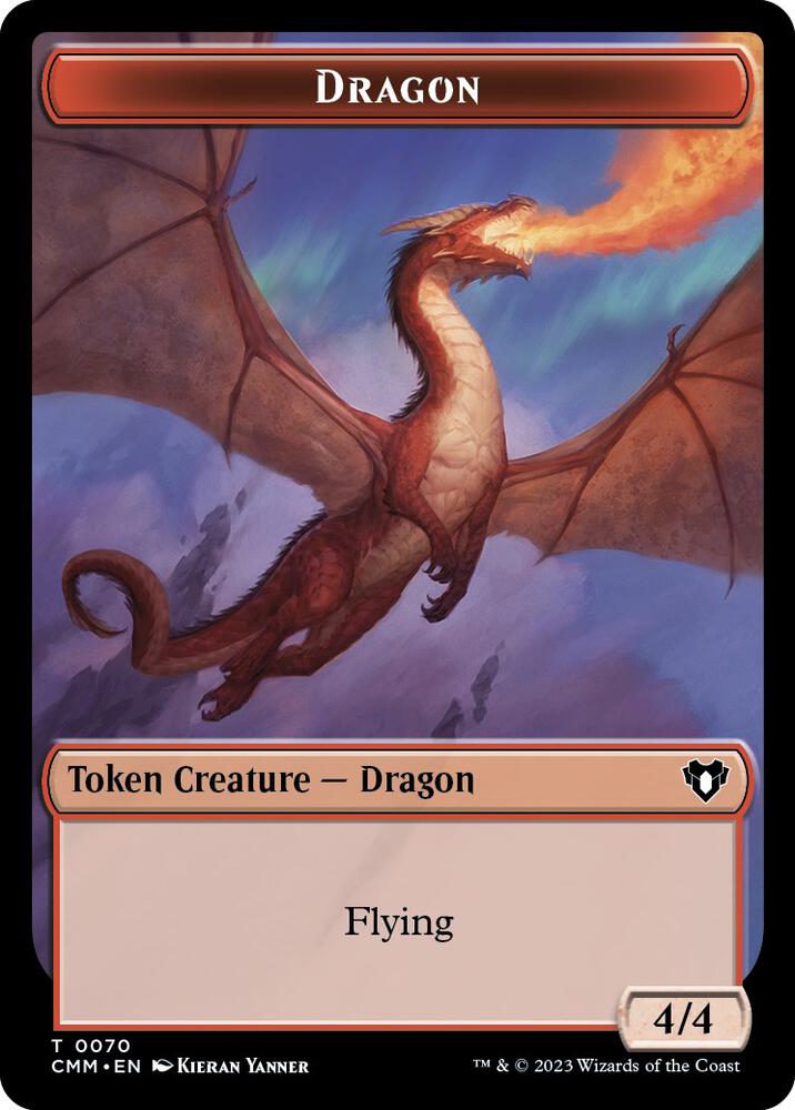 Dragon // Kor Ally Double-Sided Token 70 // 64 card from Commander Masters