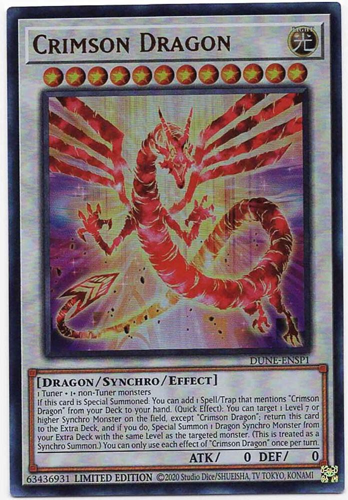 Crimson Dragon DUNE-ENSP1 card from Duelist Nexus